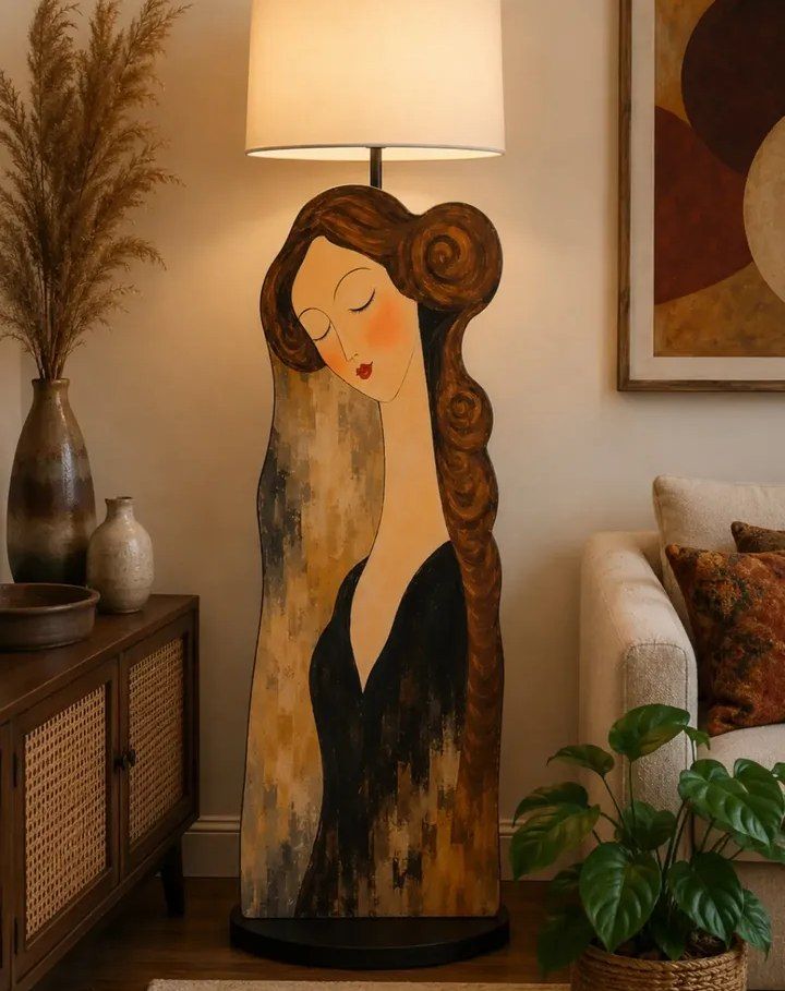 آباژور ایستاده سورئال نقاشی فانتزی سه بعدی